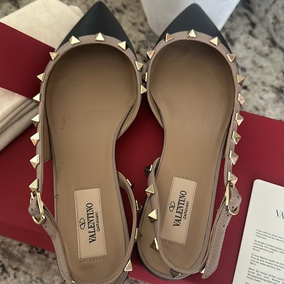 Original Valentino Stud Slingback flats with original box and dust bags. size 37 - Picture 5 of 5